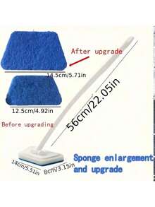 1pc Long Handle Sponge Head Cleaning Brush, Strong Decontamination, Easy To Clean Bathroom Wall Tiles, Suitable For Home Cleaning, Makes Cleaning More Effortless And Efficient.