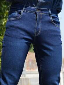 Ross Kempt Jeans slim fit da uomo, colore blu uniforme per il lavoro di base marito