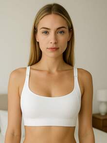 Sutiã sem Bojo Microfibra com Alças Reforçada Sustentação