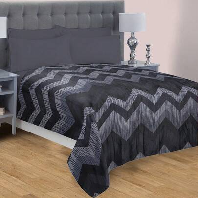 Frazada Matrimonial Ligera Estampada, Flannel Extra Suave