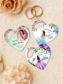 1PCCustomized Heart-Shaped Bottle Opener With Packaging. Personalized Wedding Return Gift Magnetic Bottle Opener, An Excellent Gift For Brides, Heart-Shaped Wedding Souvenirs And Thank-You Card Magnetic Bottle Opener, Customized Return Gifts, Father Gifts.