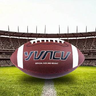 1 件标准美式橄榄球，适用于室内/室外运动比赛和训练，橄榄球尺寸 9、6、3