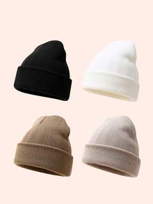 1pc Children Knitted Hat, Girls Boys Warm Knitted Beanie, Suitable For Outdoor, Everyday Wear In Autumn Winter