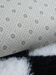 1pc Checkerboard Plush Rug Area Accent Rug Living Room Bedroom Rug Shag Area Rug Plush Carpet Rug Soft And Fluffy Home Decor Room Decor Skin Friendly Machine WashableEasy To Clean - màu đen - Xem 7