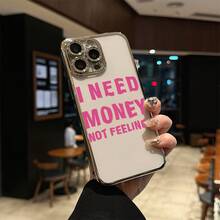 Actitud Audaz! Funda de Teléfono Plateada de Lujo con Diseño Profesional, Texto Rosa Llamativo, Patrón Inspirador - Impresión de Alta Definición, Resistente al Desgaste, Antideslizante con Protección de Cámara, Cobertura Completa de PC Adecuada para Todos los Modelos de 16/15/14/13/12, Bienvenido a Comprar y Usar - Colores mixtos - Ver 2