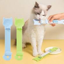 Multi-Function Cat Treat Dispenser Spoon, Suitable For Licking Cat Treats, Squeeze-Style Cat Treat Scoop, Feeder, Large Cat Food Scoop - Multicolor - View 4