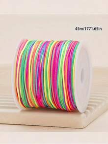 1 件 0.8 毫米多色线，每卷 45 米/1771 英寸，用于 DIY 手链、蕾丝工艺、编织绳、流苏和串珠首饰制作的结线