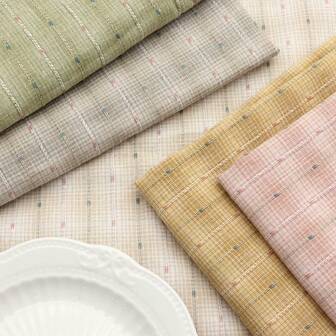 1 块 19.6x57 英寸（50x145 厘米）格子提花面料 - 经典设计，适用于绗缝、DIY 缝纫、沙发和窗帘套、枕头、DIY 工艺品绗缝面料、缝纫