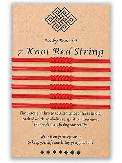 2/3/6Pcs Set 7 Knots Red String Bracelet Good Luck Protection Gift Thread Handmade String Bracelets For Women Men Family