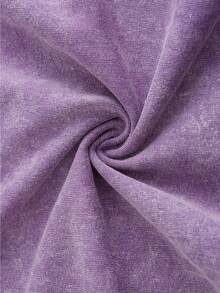 Star Pattern And "" Letter Print Men'S Summer Loose Fit Short Sleeved Washed Vintage 230g Pure Cotton Comfortable Breathable Casual Street Round Neck T-Shirt - Màu tím - Xem 7