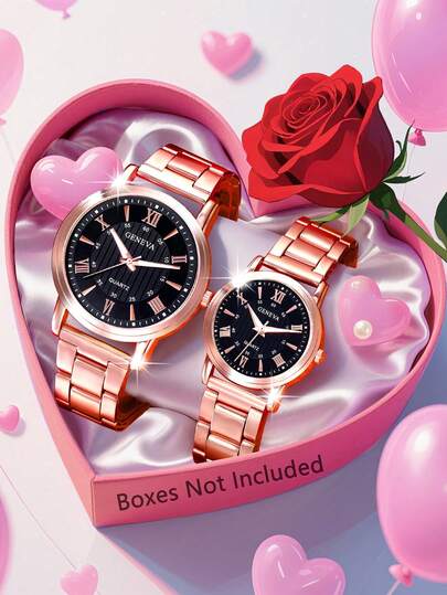 情侣石英表，时尚休闲表，适合情人节或感恩节礼物，男女日常佩戴皆宜，是生日礼物、派对、节日聚会的理想之选，也是送给自己或朋友的完美礼物（不含包装）