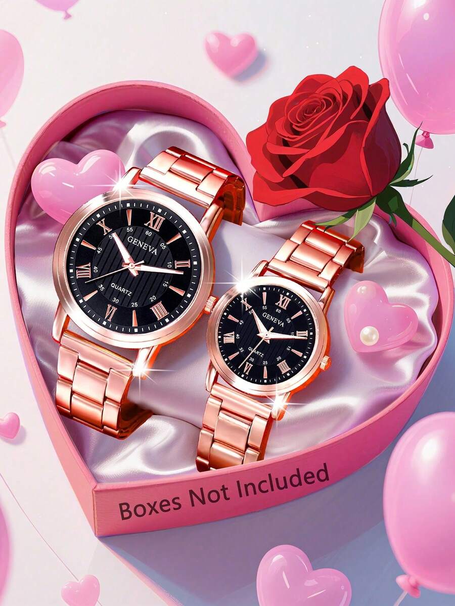 情侣石英表，时尚休闲表，适合情人节或感恩节礼物，男女日常佩戴皆宜，是生日礼物、派对、节日聚会的理想之选，也是送给自己或朋友的完美礼物（不含包装）