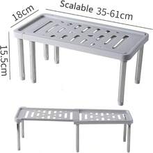 Expandable Shelf Organizer, Spice Rack Organizer, Expandable Drainage Trough Storage Rack, Layered Rack, Suitable Expanding 31 - 61cm, Suitable Kitchen, Living Room, Bathroom - Initial - View 4