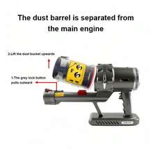 SOKANY Handheld Vacuum Cleaner, Detachable & Convertible Design, Suitable For Home, Office, Car And Various Cleaning Needs Such As Garbage, Dust, Paper Shreds, Cigarette Butts, Etc. - EU C Type Plug(220-240V) - View 6