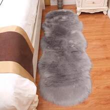 1pc Faux Fur Area Rug, Available In Multiple Colors, 180cm Long X 60cm Wide, Non-Slip, Hand/Machine Washable, Wavy Shaped Carpet For Living Room, Bedroom, Bedside, Sofa, Kids Room, Wedding, Christmas, Fireplace, Dining Table, Plush Soft Luxury Home Decor Kitchen Rug