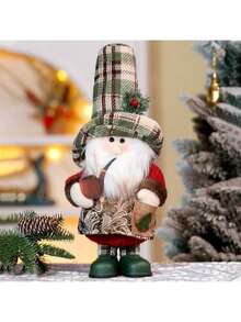 Neue Weihnachts-Teleskop-Puppen-Ornamente, Weihnachtsgeschenk, vintage karierter alter Mann Schneemann stehende Puppen-Ornamente - Verschiedenfarbig - Übersicht 10