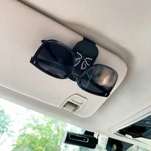 Car Sunglasses Holder, Magnetic Leather Sunglasses Clip, Car Visor Glasses Hook, Car Interior Visor Accessories,Bow Glasses Holder