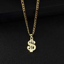 dollrinboy 1 件 14K 镀金美元符号吊坠项链，男女适用，精致不锈钢链项链，万圣节配饰礼物 - 錢 - 查看 2