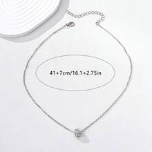 1 件优雅百搭银链吊坠项链，女士派对/节日珠宝礼物