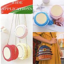 5 buc baze de coș de croșetat din lemn nefinisat - plăci rotunde goale, potrivite pentru proiecte de tricotat și artizanat DIY