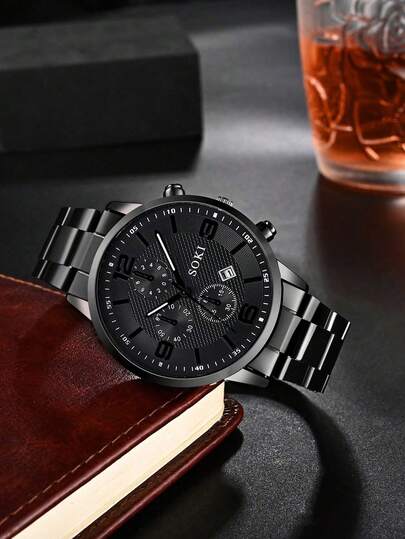 Horloge Pc Calendar Function, Business, Industrial Round Dial Quartz Watch,Perfect Everyday Wear, Birthday s, Parties, Holiday Gatherings, As The Ideal Yourself Or Friends Boxes Not Included view 5