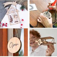 Wooden Unpolished Round Wood Slice, DIY Unfinished Painting Decorations, Home Gift Accessories, Wooden Crafts Painted Hanging Signs Blank Wood Slice, Christmas Decorations Hand Painted, Valentine's Day, Easter, Mother's Day, Father's Day, Christmas, Holiday Parties Applicable Back To School,Mother's Day,Mom's Gift