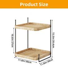 Superlele 2/3 Tier Bathroom Counter Organizer, Bathroom Counter Tray And Vanity Organizer, Wood Corner Countertop Tray For Home Decor, Dresser