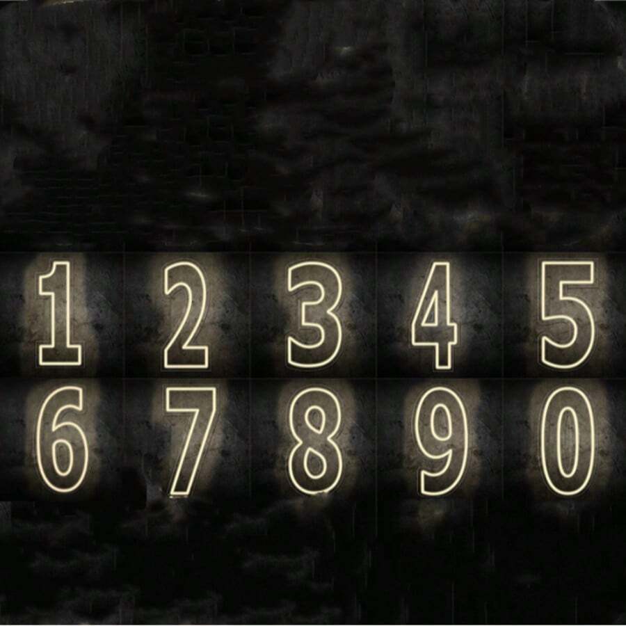 1 Pack LED Neon Light Number Sign, Warm Yellow Single Digit 0-9, USB Powered Wall Hanging Decor Sign With Hook, Dimmable Switch, Suitable For Birthday, Anniversary, Home, Bar, Club, Wedding Gift - Huang Guang - View 1