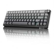 LexonTech Bàn phím cơ chơi game không dây ATTACK SHARK X66 có núm vặn, ba chế độ USB-C/BT5.0/2.4G, gắn miếng đệm RGB 60%, phím PBT in bên hông, công tắc Strawberry có thể thay nóng - Nhiều màu - Xem 11