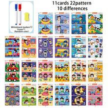 Party Find The Difference PK Game, Multi-Person Party Game, Board Game Card Competition Game, Find The Difference Concentration Training Cards, Equipped With Erasable Pen And Eraser - Multicolor - View 4
