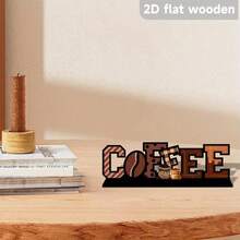 コーヒー豆とベーキング要素、モダンでミニマリストなテーブルトップの装飾を特徴とする、素朴なスタイルの平らな木製のコーヒーロゴ - チョコレート - チェックする 4