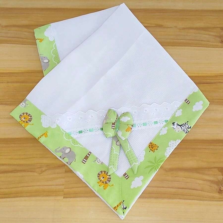 Luxury Baby Blanket For Maternity Leaves In Piquet Fabric With Printed Finish - 森林綠 - 查看 1