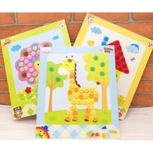 2/5/10/20 Stücke zufällige DIY Knopf Kunst Aufkleber, Bastelmaterial für Kinder, Kreatives Knopf Malen für Kinder von 3-6 Jahren, Lernspielzeug, Geschenk zum Lehrertag, Förderung der Hand-Augen-Koordination & Eltern-Kind-Interaktion