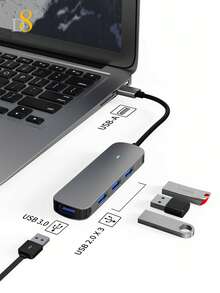 D8 4 In 1 USB 3.0 Hub USB Splitter USB Expander For Laptop,Mouse, USB3.0+USB2.0*3 ,Power Delivery Type C Port Compatible With MacBook, Switch, Chromebook,Flash Drive, U Disk, Console, Printer, Mobile HDD,Camera,Keyborad,Desktop PC,Holiday Gift Valentine's Day Gift Christmas Gifts,Must-Haves For Autumn And Winter Holiday Vacation Accessories