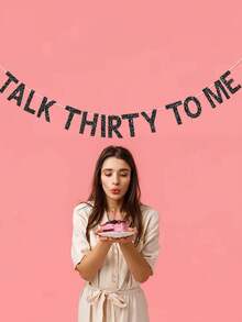 Biểu ngữ Talk Thirty To Me, Trang trí bằng giấy bạc vàng lấp lánh, Phù hợp cho nam/nữ, Trang trí tiệc sinh nhật lần thứ 30 - Nhiều màu - Xem 4