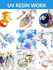 100ml/200ml/300ml/400ml/500ml UV 树脂，透明 - 快速固化，无味，低粘度和硬质类型，UV 树脂适用于 DIY 珠宝制作、铸造和涂层工艺品