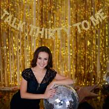 Biểu ngữ Talk Thirty To Me, Trang trí bằng giấy bạc vàng lấp lánh, Phù hợp cho nam/nữ, Trang trí tiệc sinh nhật lần thứ 30 - Nhiều màu - Xem 6