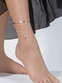 1pc Fashion S-Shape Anklet, Elegant Vintage Layered Design, Suitable For Girls Daily Wear And Holiday Gifts