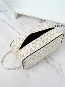 Nueva bolsa de tocador con estampado floral portátil, organizador de viaje de negocios, bolsa de maquillaje de gran capacidad para llevar en la mano, adecuada para el trabajo, los viajes, compacta y conveniente de transportar