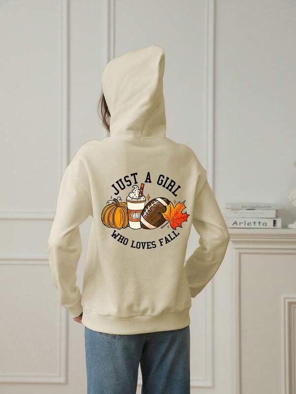 1pc Tween Girl Cute Pumpkin Print Casual Pullover Sweatshirt, Warm Thermal Lined, Suitable For Halloween, Autumn/Winter