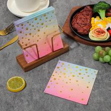 20 pièces/40 pièces/60 pièces/80 pièces/100 pièces Serviettes en papier étoiles en feuille 2025 Nouvelle, 25 x 25 cm - Serviettes en papier décoratives pour mariage, anniversaire, jardin, restaurant, cuisine, café