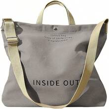 Bolsos de lona para mujer, Tote Bag mujer,Bolsa Crossbody de Gran Estilo Vintage Capacidad,con múltiples compartimentos,Hombro único Ajustable,para Diario Oficina,Viajes,Compras,Escuela - Gris - Ver 2