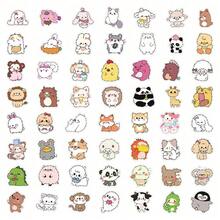 60 New Products Cartoons Cute Animals Stickers Decorative Stickers Hand Pads Waterproof Luggage Skateboard Wall Decorations, Halloween, Back To School Label Processing Stickers