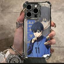 Hot Blood Anime Blue Lock New Phone Compatible With 16, 15, 14, 13, 12, 11 Pro, X, XR, XS, 8, And 13 Plus, Shockproof Transparent Soft Back17  1 7promax - 銀色 - 查看 1