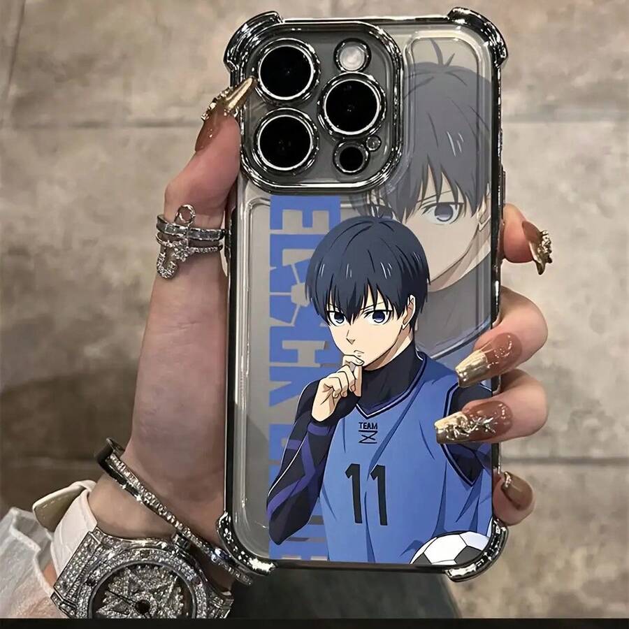Hot Blood Anime Blue Lock New Phone Compatible With 16, 15, 14, 13, 12, 11 Pro, X, XR, XS, 8, And 13 Plus, Shockproof Transparent Soft Back17  1 7promax - 銀色 - 查看 1