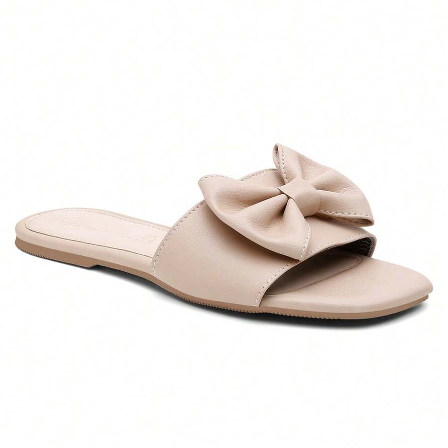 Rasteirinha Feminina Laço Confortavel Versatil Fashion Leve - Rosa chiclete - Visão 1