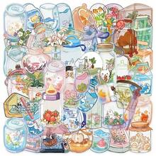 50 Transparent Stickers With Cartoons, Office Supplies Stickers, Notebooks, Planners, Phone Cases, Suitcases, Guitars, Water Bottles, School Supplies, Back To School