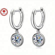 1 Pair Moissanite Earrings 6.5mm Round Moissanite Earrings Style Earrings Fashion Earrings Jewelry Birthday Gift G, Moissanite 6.5mm * 2 Pcs, Total Carat 1.0 Carat * 2 Pcs - 耳環 - 查看 6
