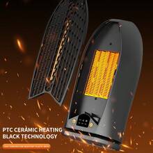 1 pièce Radiateur électrique portable oscillant automatique 1200W pour bureau/dortoir/voyage, chauffage rapide par PTC, puissant souffleur d'air chaud pour usage domestique - Prise de type UE C (220-240 V) - Voir 4