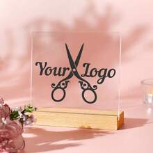 2D Plat 1pc Customizable Acrylic Logo Display Board Personalized Corporate Sign, Versatile Indoor & Outdoor Decor, No Electricity Needed.